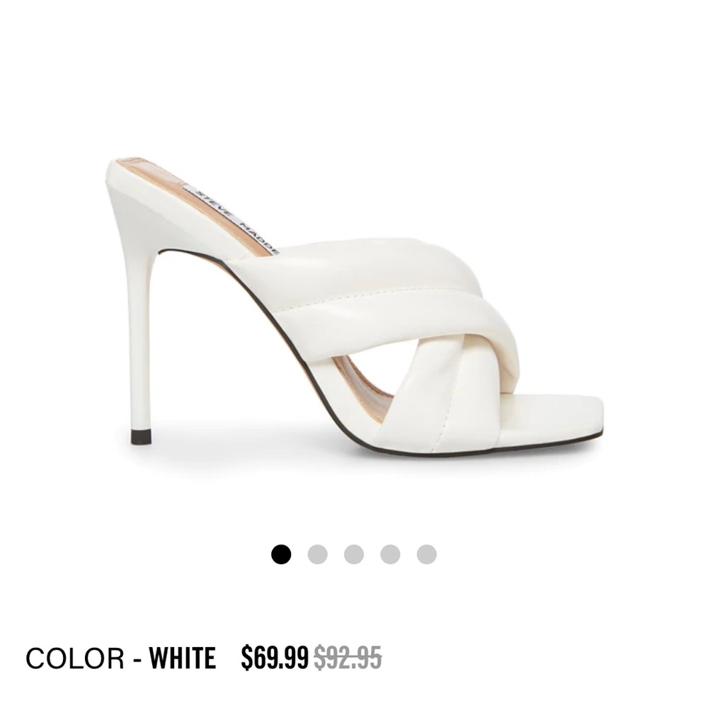 NWT Steve Madden white heels size 6